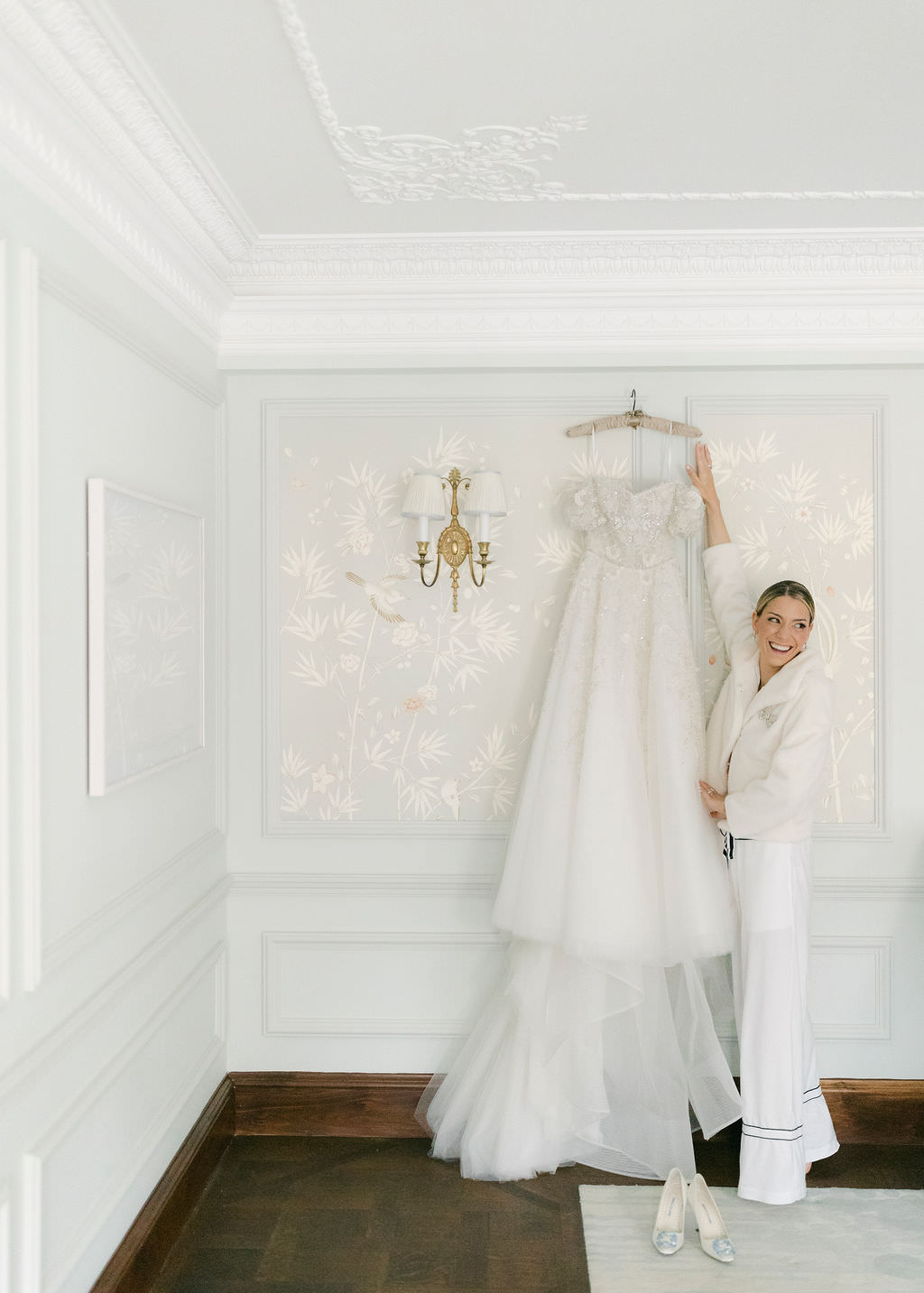 light blue maxi dress for wedding Light Blue Beaded Long Sleeve Bridal Gown