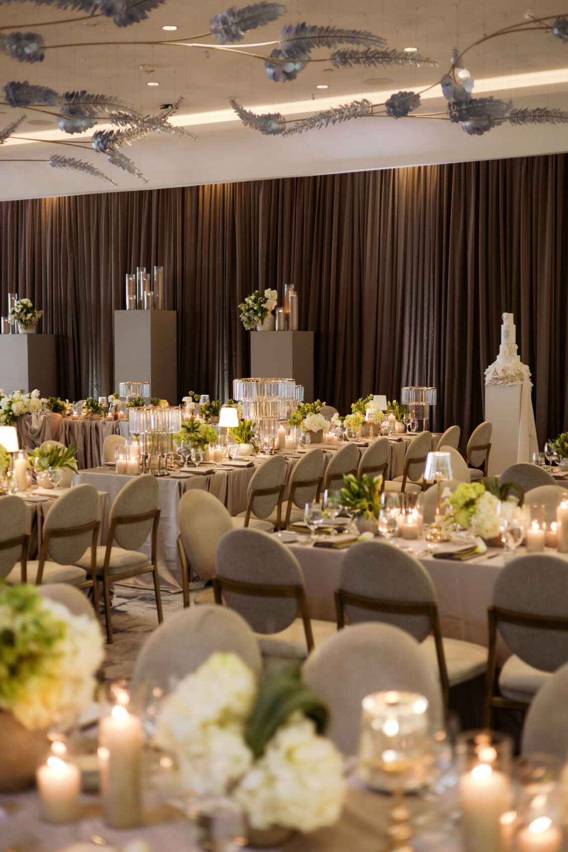 Ariana and Julian at their reception design wedding, photographed by Daybreak Studios