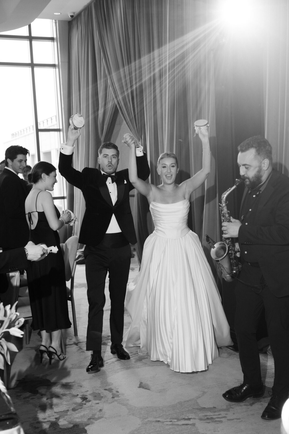 Ariana and Julian celebrating at The Pearle Hotel in Burlington, Ontario
