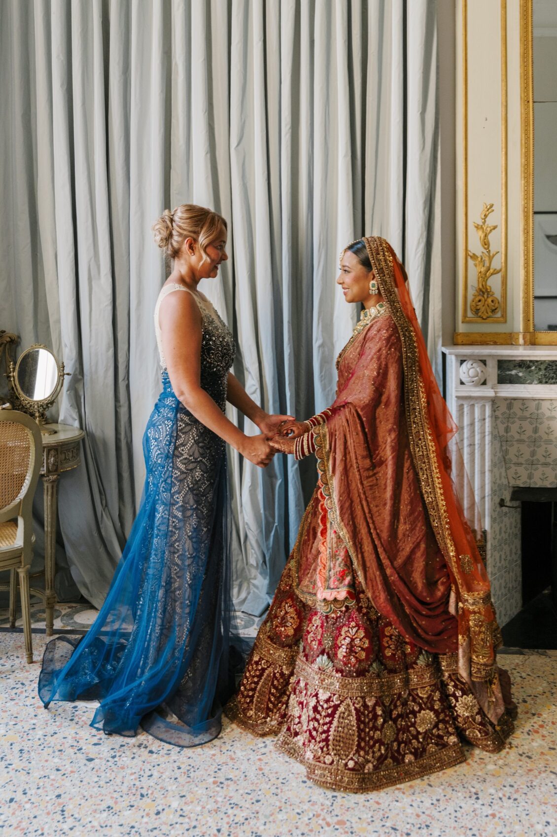 Wedding preparation at Brittney and Zeus’s Château Martinay celebration