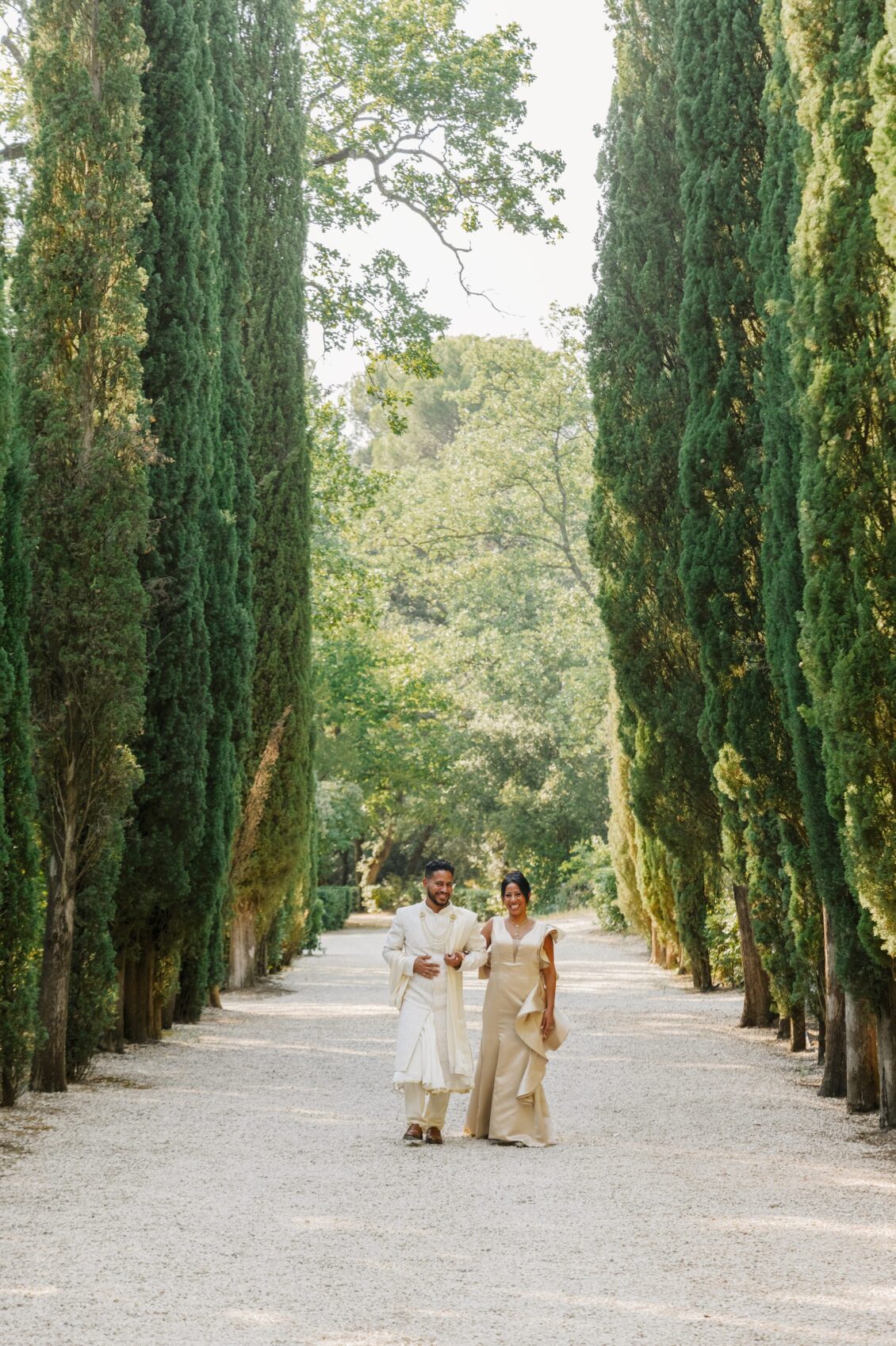 Brittney and Zeus during their intimate ceremony at Château Martinay