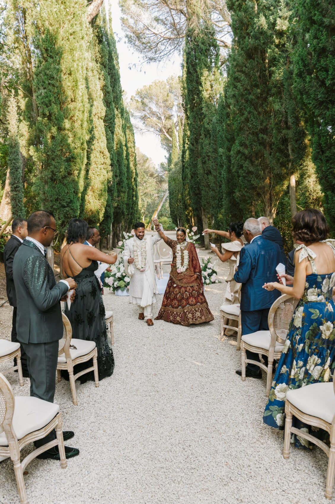 Brittney and Zeus during their intimate ceremony at Château Martinay