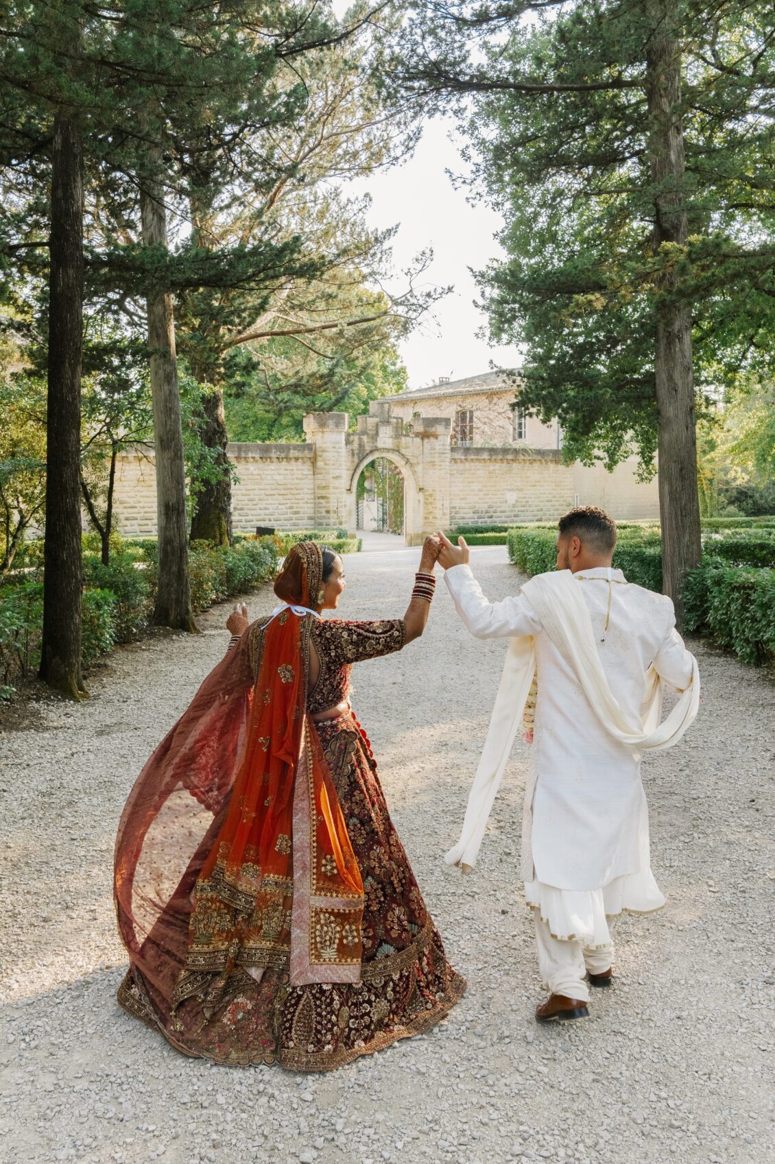 Brittney and Zeus during their intimate ceremony at Château Martinay