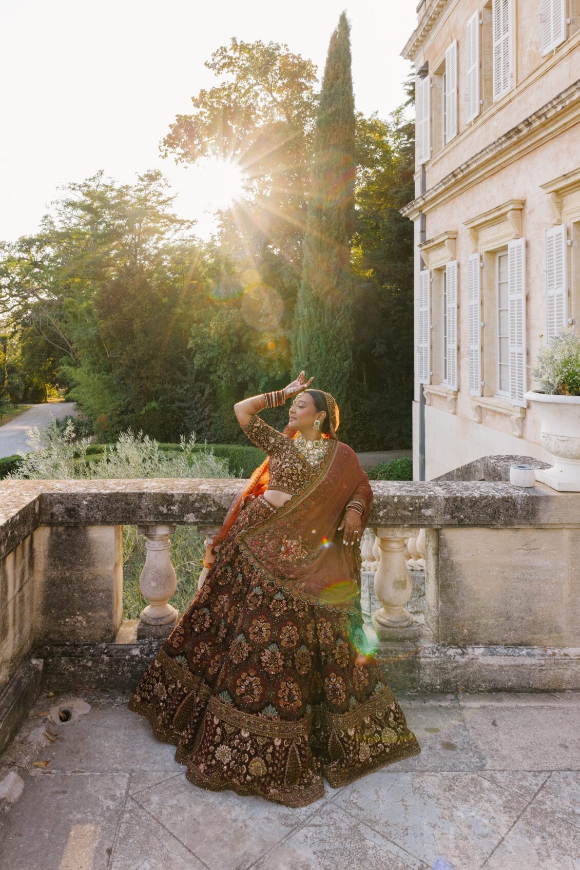 Brittney and Zeus photographed at Château Martinay in Provence