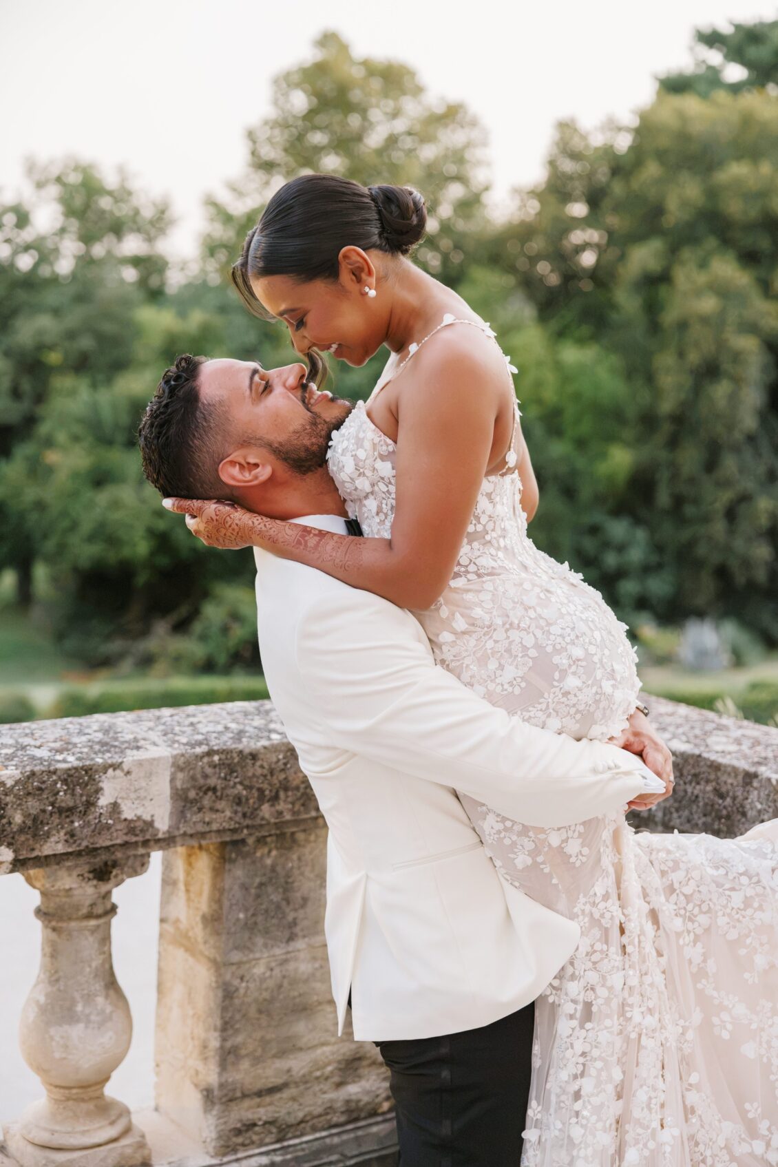 Brittney and Zeus photographed at Château Martinay in Provence