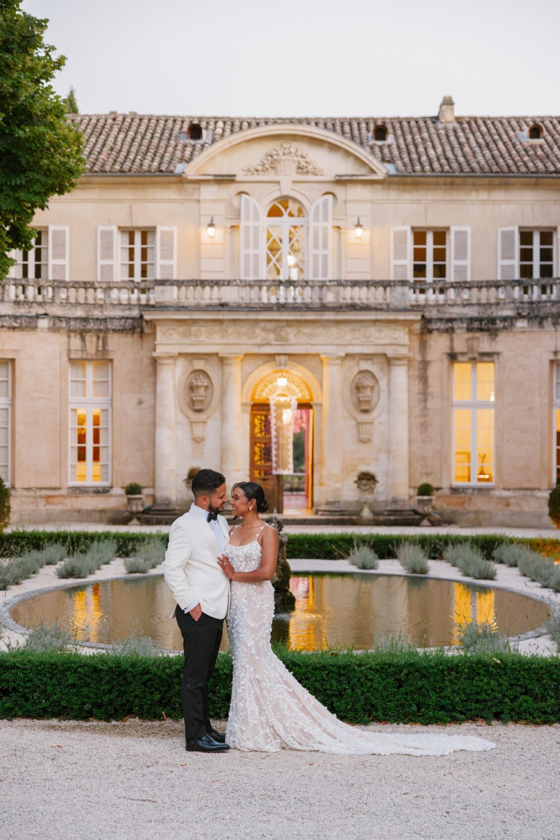 Brittney and Zeus photographed at Château Martinay in Provence