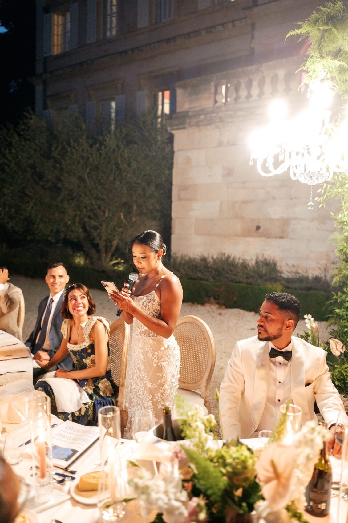 Brittney and Zeus’s outdoor wedding reception at Château Martinay