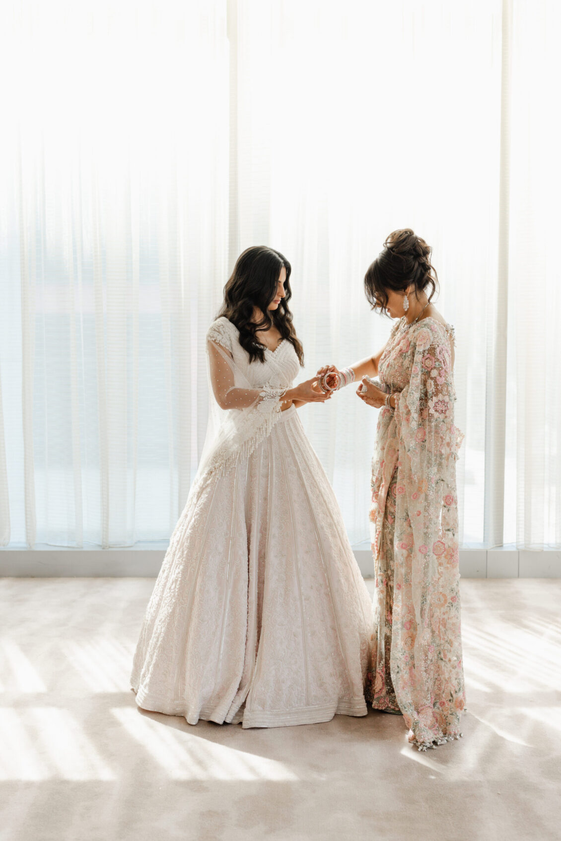 Genie and Stuart's bride preparation and fashion at The Ritz-Carlton, Toronto