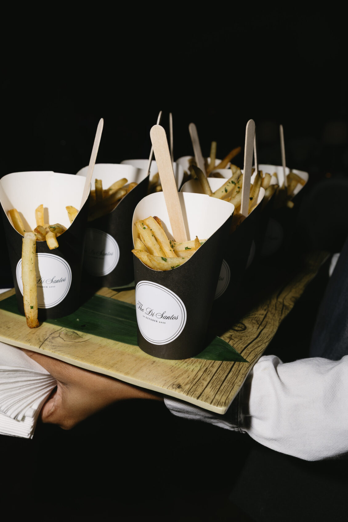 Late-night food served during the wedding reception.