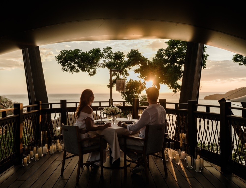 Private dinner beneath a pavilion overlooking the Pacific at Nekajui